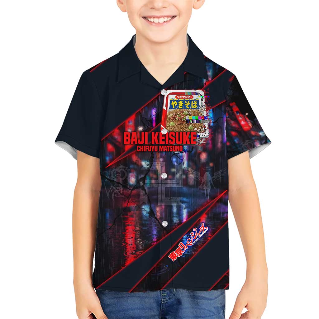 Baji Keisuke Chifuyu Matsuno Hawaiian Shirt Dark Neon Street Fight Art Style