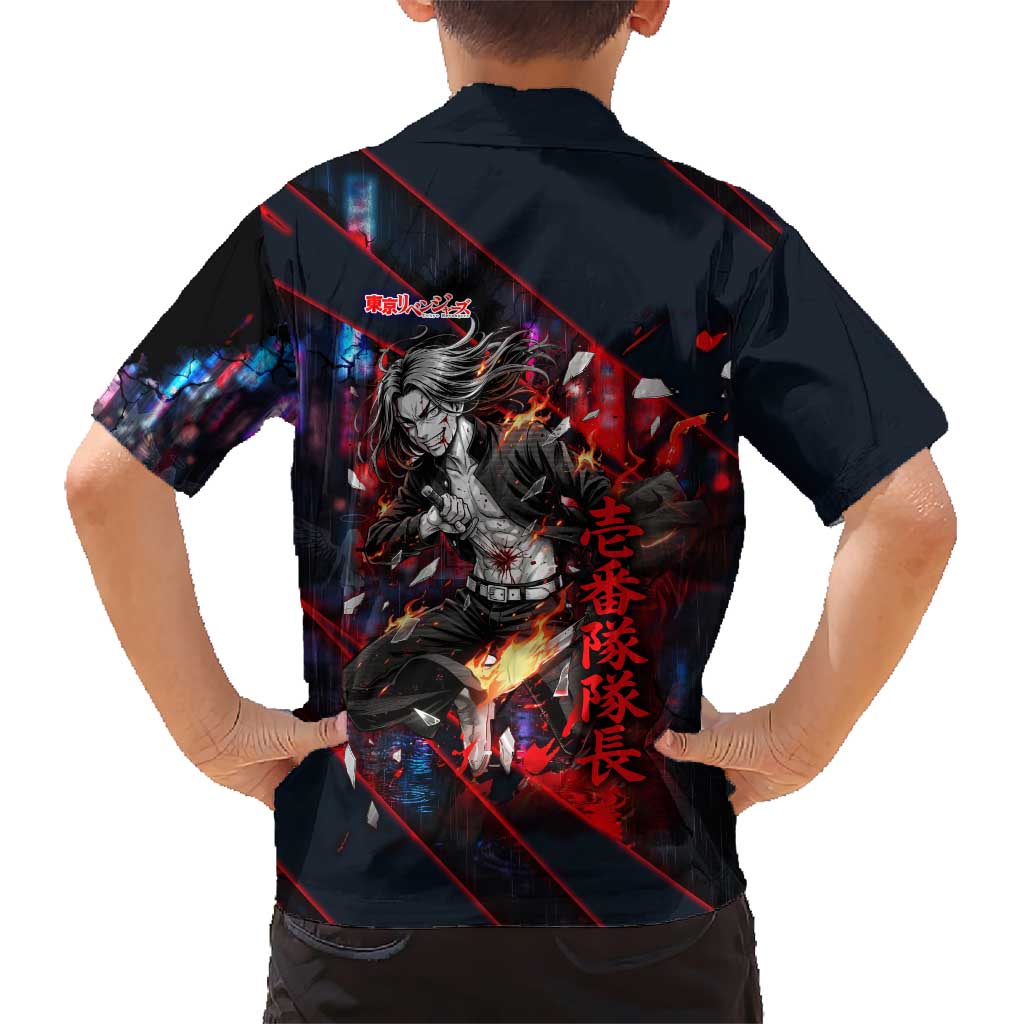 Baji Keisuke Chifuyu Matsuno Hawaiian Shirt Dark Neon Street Fight Art Style