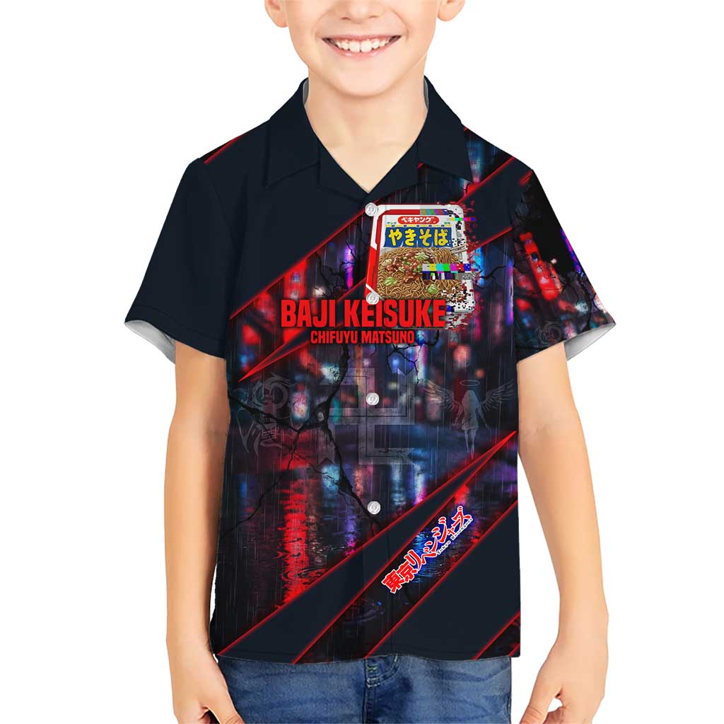 Baji Keisuke Chifuyu Matsuno Kid Hawaiian Shirt Dark Neon Street Fight Art Style