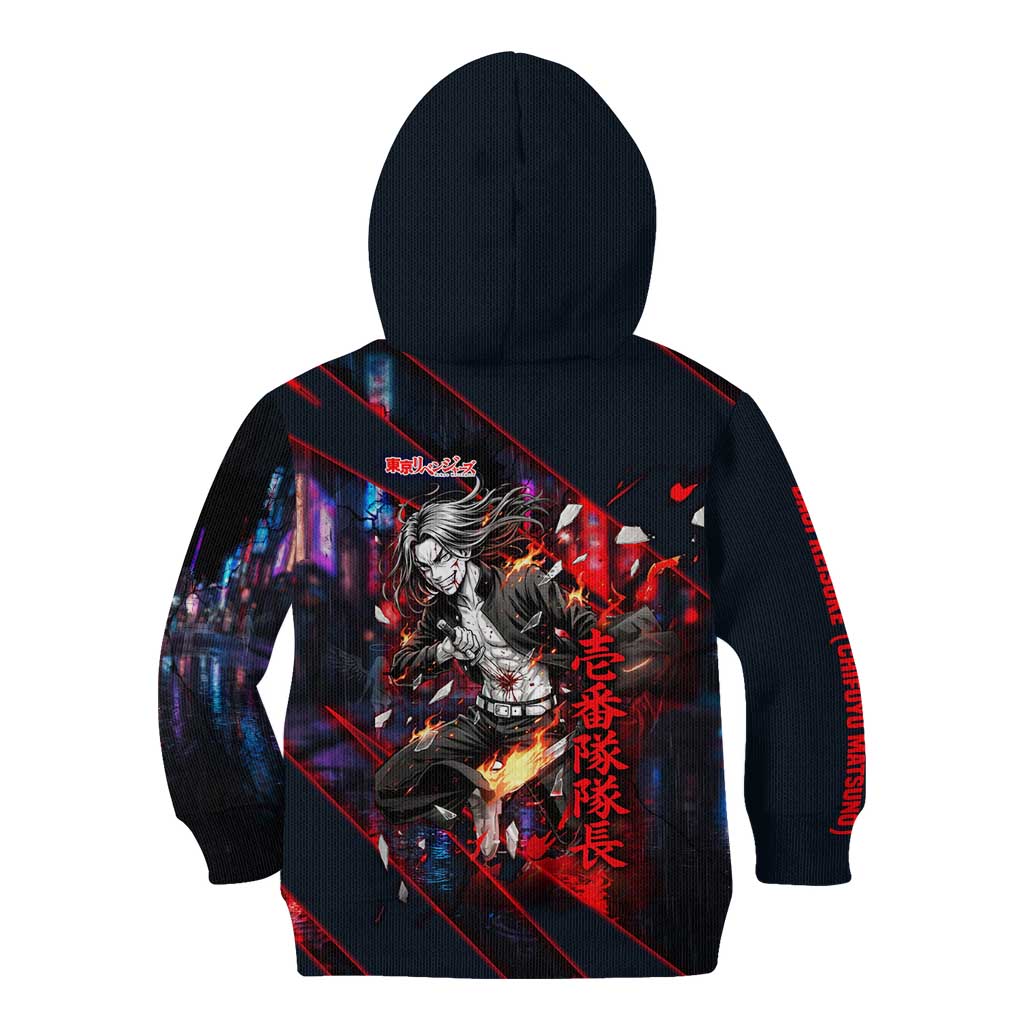 Baji Keisuke Chifuyu Matsuno Kid Hoodie Dark Neon Street Fight Art Style
