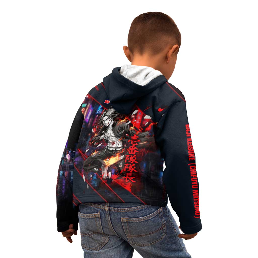 Baji Keisuke Chifuyu Matsuno Kid Hoodie Dark Neon Street Fight Art Style