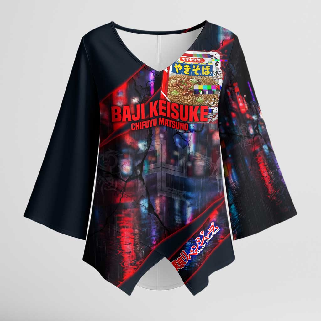 Baji Keisuke Chifuyu Matsuno Kimono Sleeve Blouse Dark Neon Street Fight Art Style
