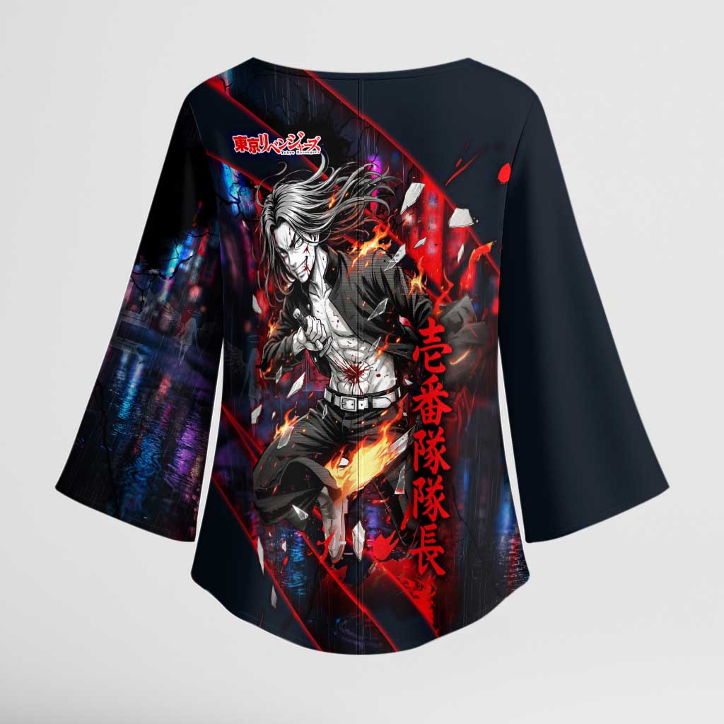 Baji Keisuke Chifuyu Matsuno Kimono Sleeve Blouse Dark Neon Street Fight Art Style