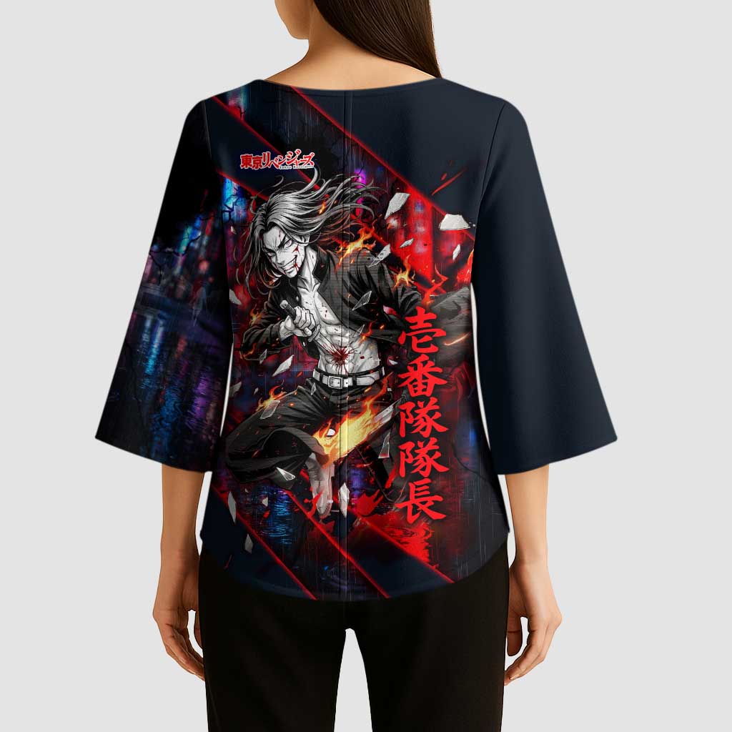 Baji Keisuke Chifuyu Matsuno Kimono Sleeve Blouse Dark Neon Street Fight Art Style