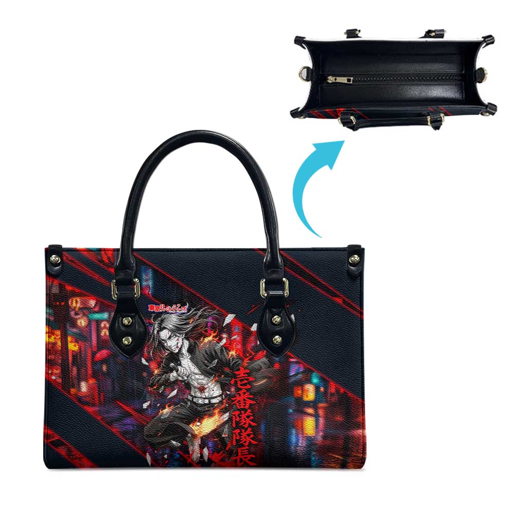 Baji Keisuke Chifuyu Matsuno Leather Bag Dark Neon Street Fight Art Style