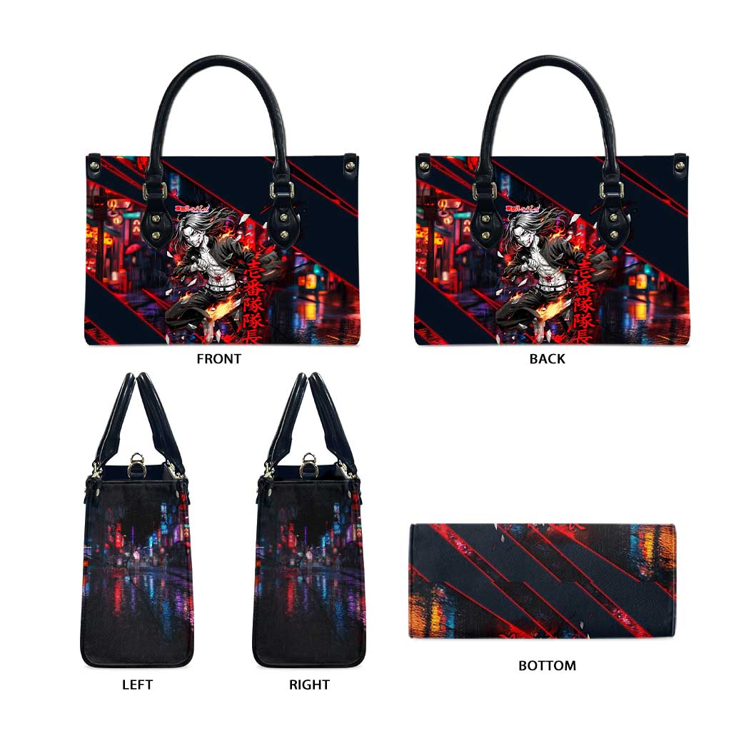 Baji Keisuke Chifuyu Matsuno Leather Bag Dark Neon Street Fight Art Style