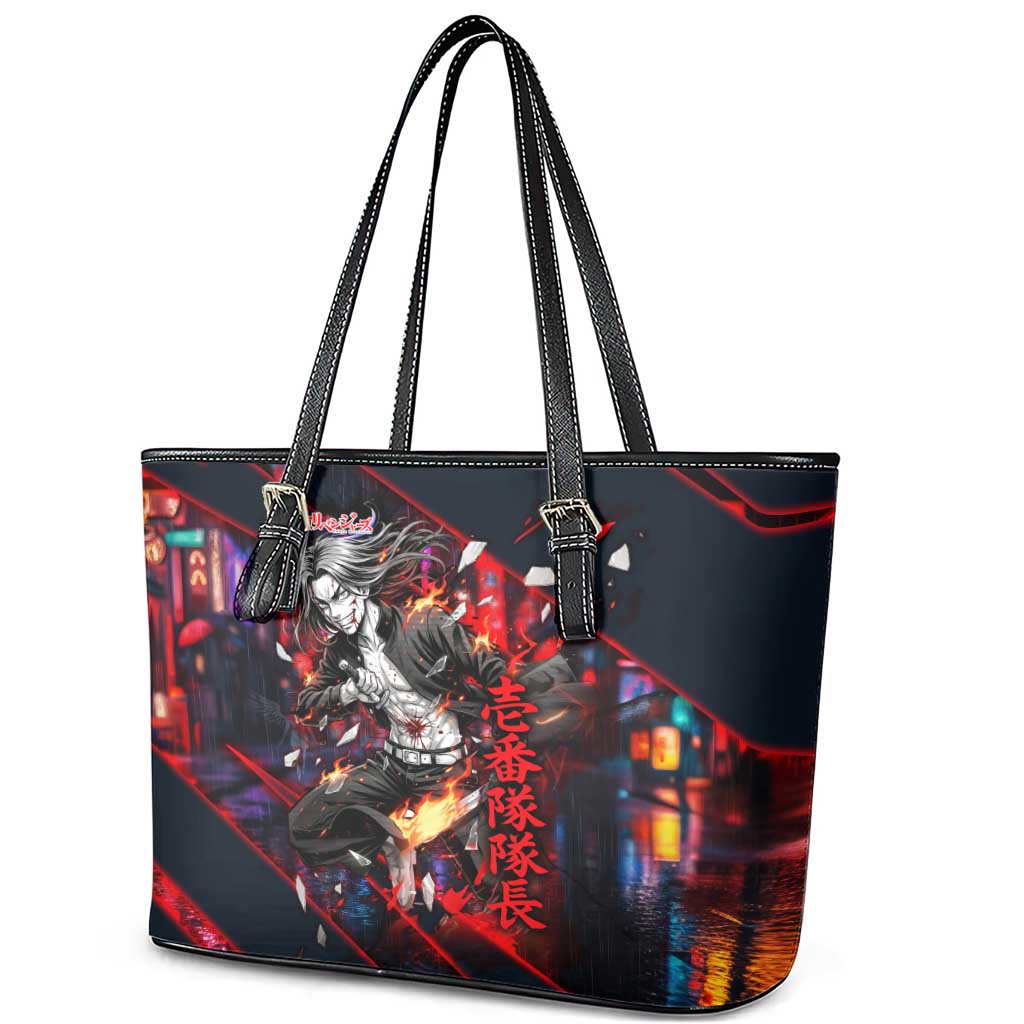 Baji Keisuke Chifuyu Matsuno Leather Tote Bag Dark Neon Street Fight Art Style