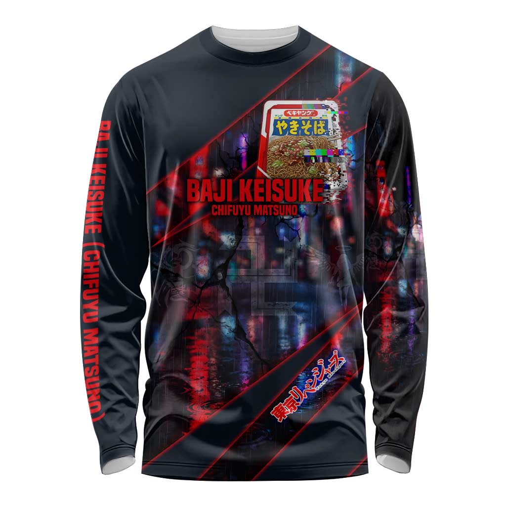 Baji Keisuke Chifuyu Matsuno Long Sleeve Shirt Dark Neon Street Fight Art Style
