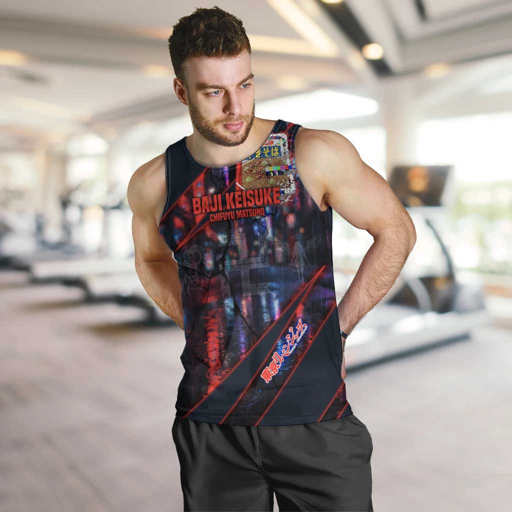 Baji Keisuke Chifuyu Matsuno Men Tank Top Dark Neon Street Fight Art Style
