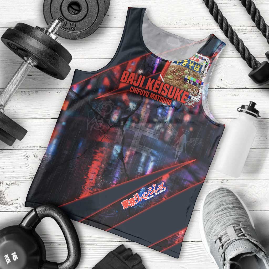 Baji Keisuke Chifuyu Matsuno Men Tank Top Dark Neon Street Fight Art Style