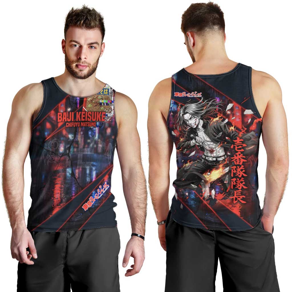 Baji Keisuke Chifuyu Matsuno Men Tank Top Dark Neon Street Fight Art Style