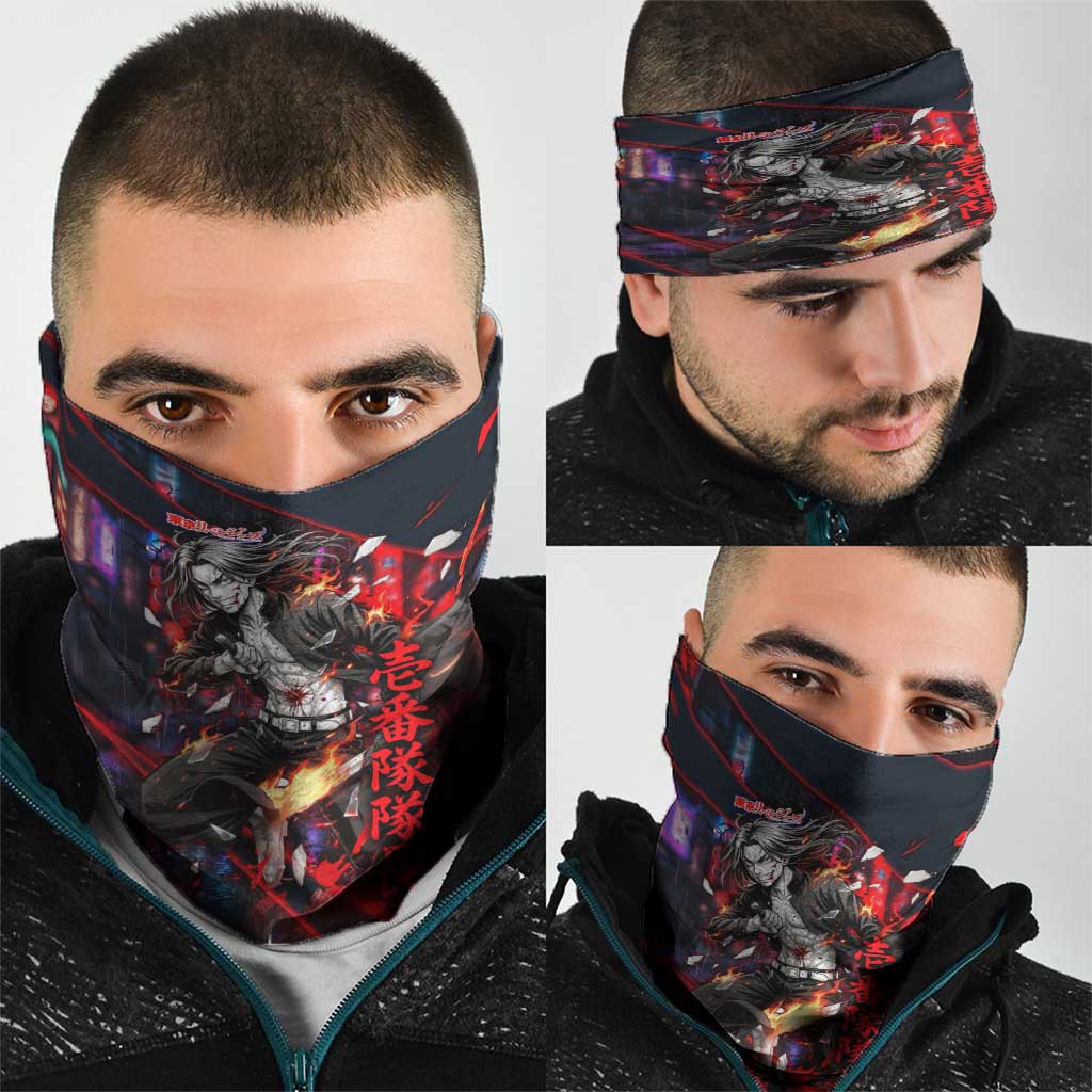 Baji Keisuke Chifuyu Matsuno Neck Gaiter Dark Neon Street Fight Art Style