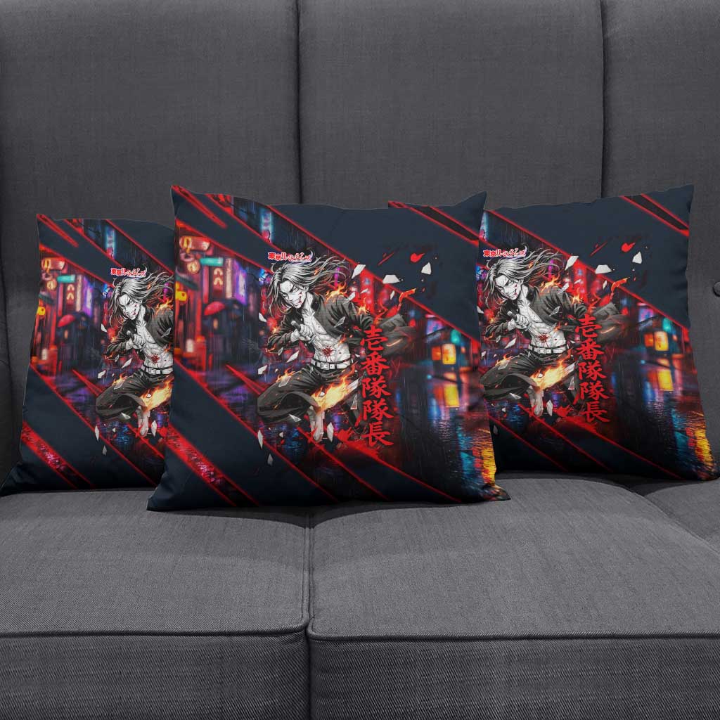Baji Keisuke Chifuyu Matsuno Pillow Cover Dark Neon Street Fight Art Style