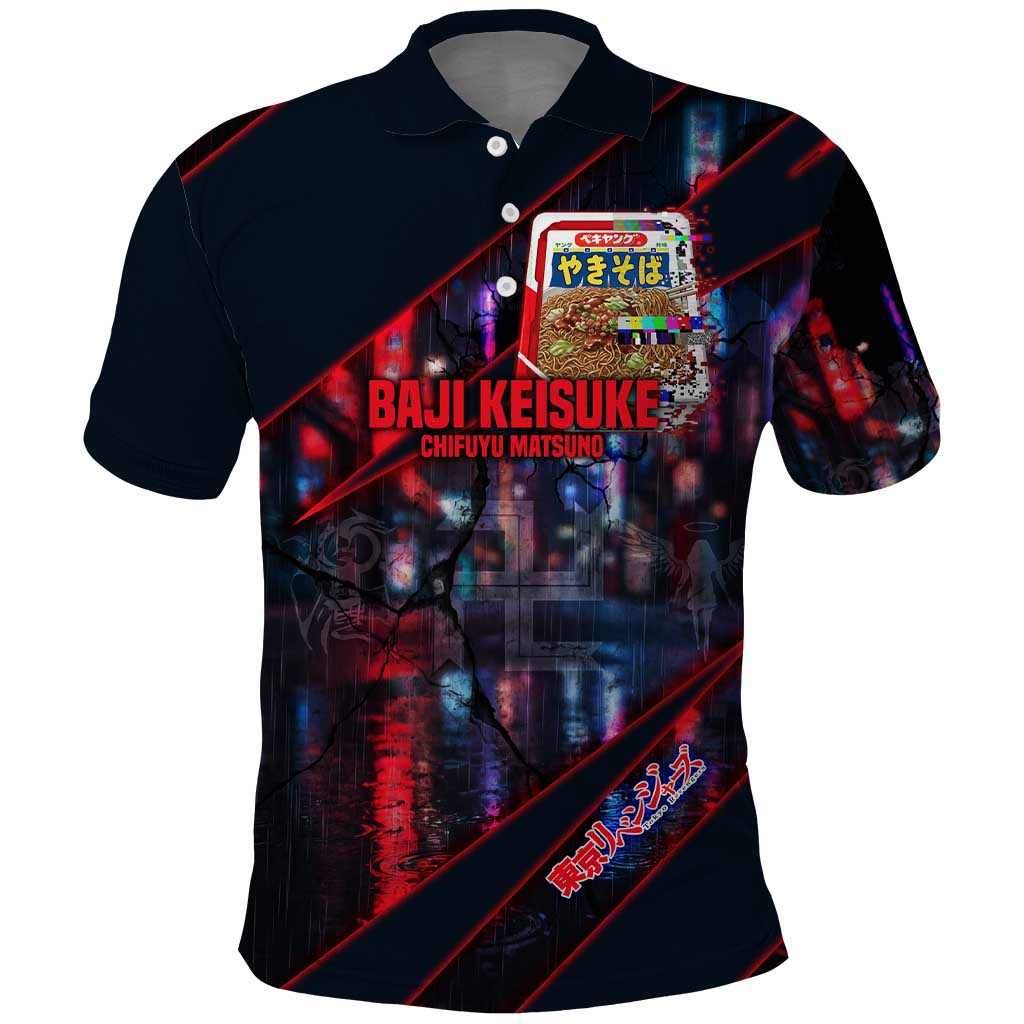 Baji Keisuke Chifuyu Matsuno Polo Shirt Dark Neon Street Fight Art Style
