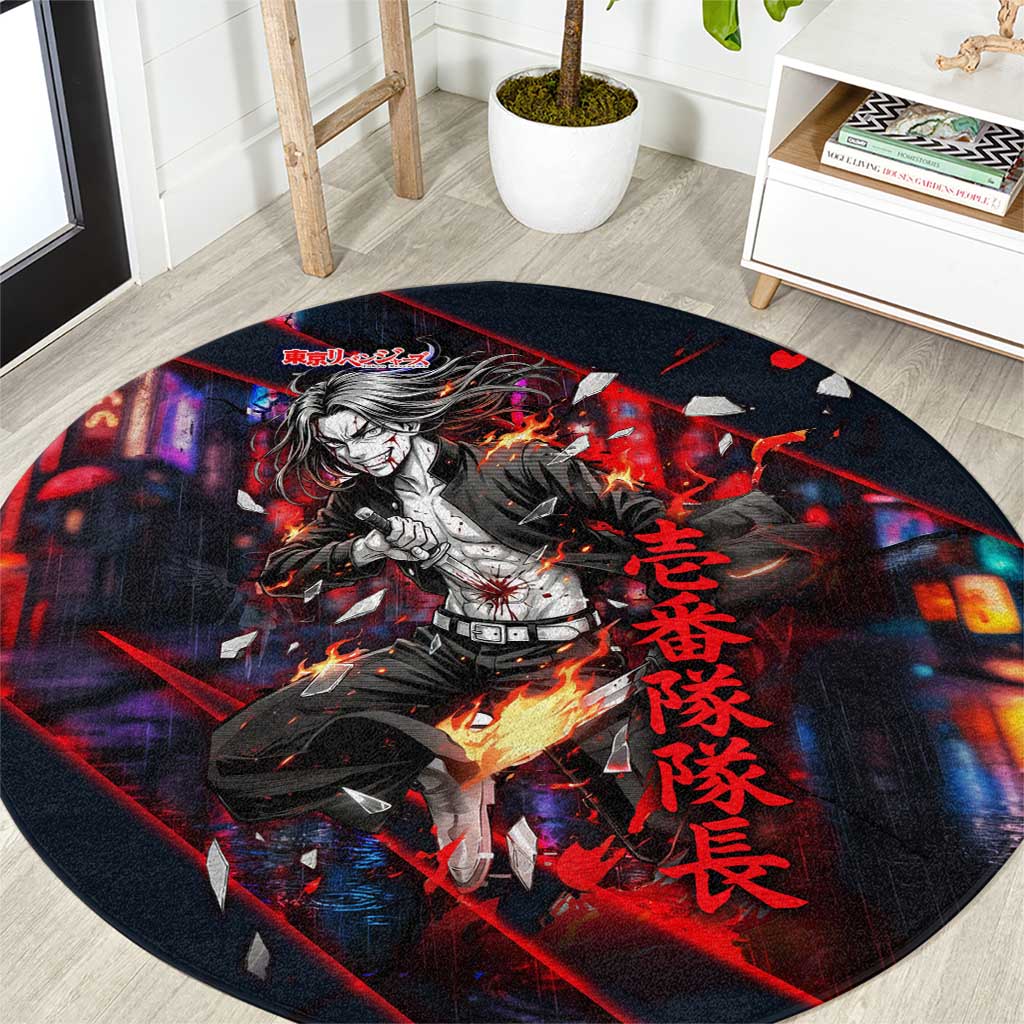 Baji Keisuke Chifuyu Matsuno Round Carpet Dark Neon Street Fight Art Style