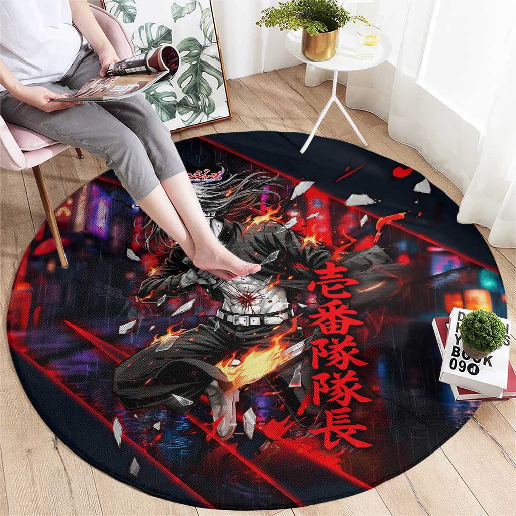 Baji Keisuke Chifuyu Matsuno Round Carpet Dark Neon Street Fight Art Style