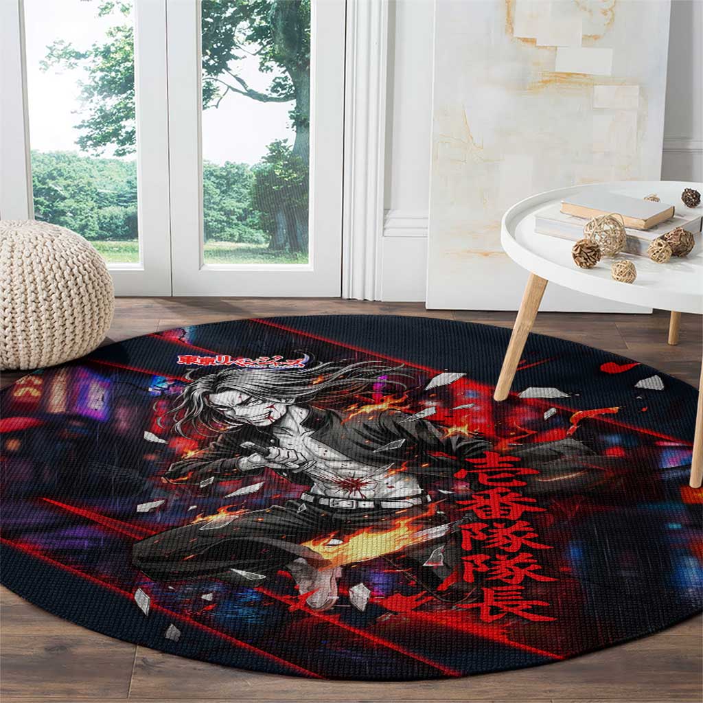 Baji Keisuke Chifuyu Matsuno Round Carpet Dark Neon Street Fight Art Style