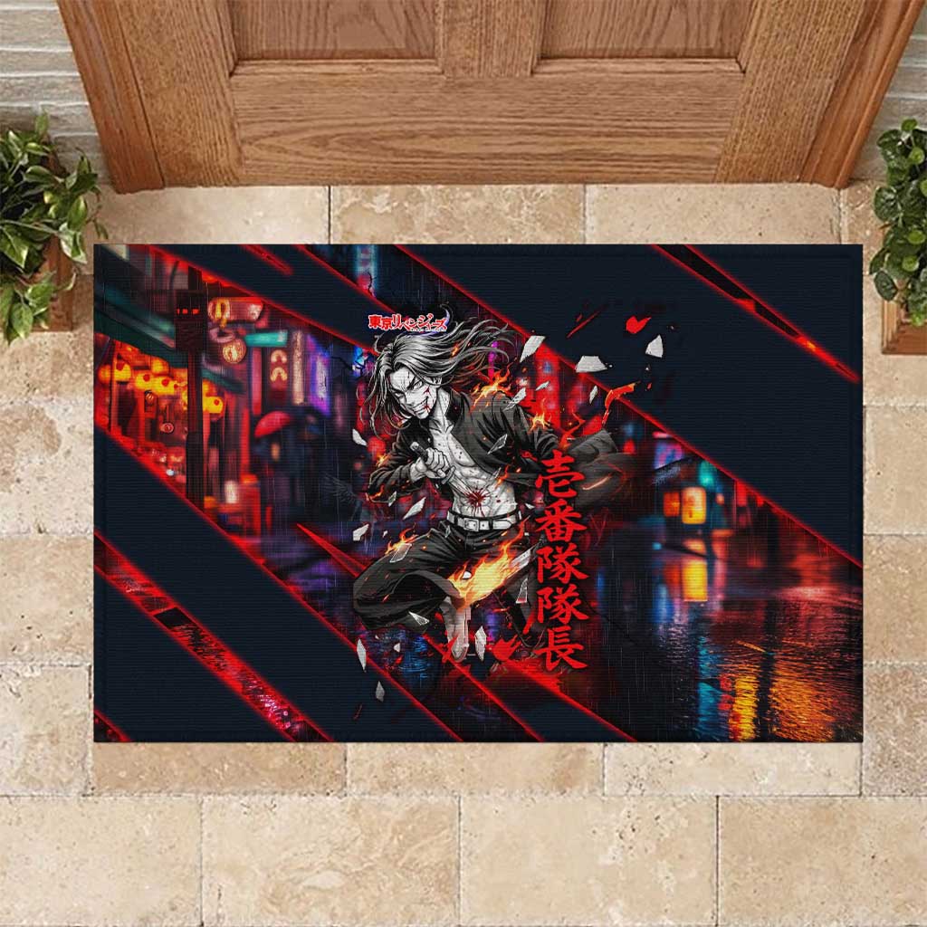 Baji Keisuke Chifuyu Matsuno Rubber Doormat Dark Neon Street Fight Art Style