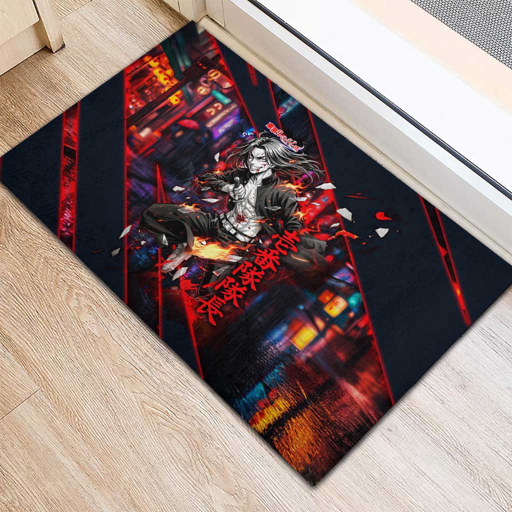 Baji Keisuke Chifuyu Matsuno Rubber Doormat Dark Neon Street Fight Art Style