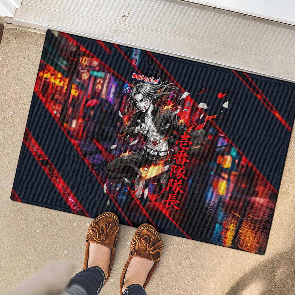 Baji Keisuke Chifuyu Matsuno Rubber Doormat Dark Neon Street Fight Art Style