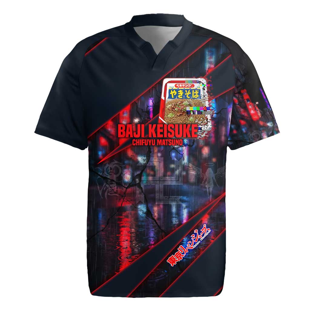 Baji Keisuke Chifuyu Matsuno Rugby Jersey Dark Neon Street Fight Art Style