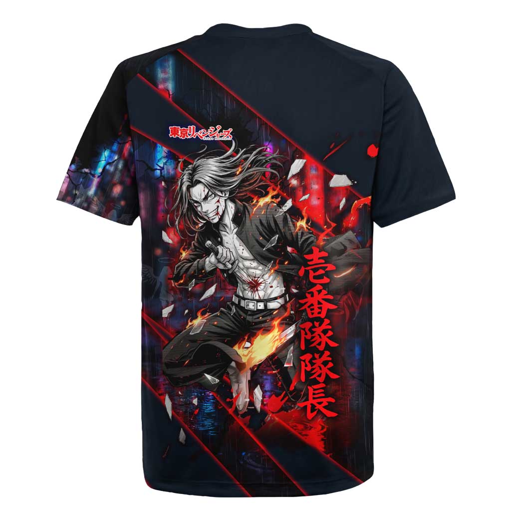 Baji Keisuke Chifuyu Matsuno Rugby Jersey Dark Neon Street Fight Art Style