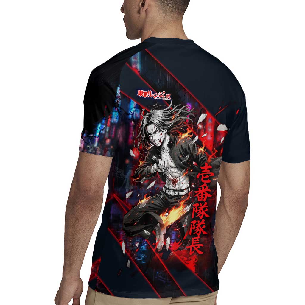 Baji Keisuke Chifuyu Matsuno Rugby Jersey Dark Neon Street Fight Art Style