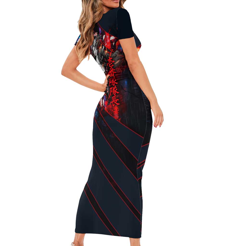 Baji Keisuke Chifuyu Matsuno Short Sleeve Bodycon Dress Dark Neon Street Fight Art Style