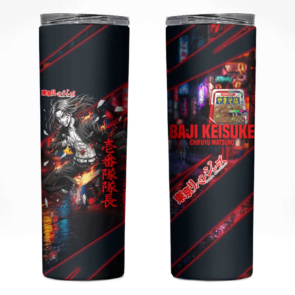 Baji Keisuke Chifuyu Matsuno Skinny Tumbler Dark Neon Street Fight Art Style
