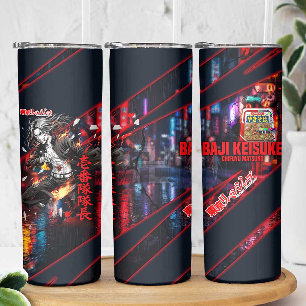 Baji Keisuke Chifuyu Matsuno Skinny Tumbler Dark Neon Street Fight Art Style