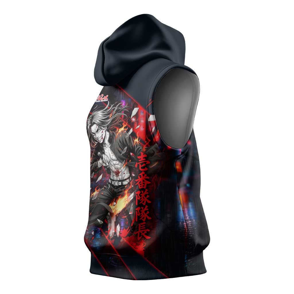 Baji Keisuke Chifuyu Matsuno Sleeveless Hoodie Dark Neon Street Fight Art Style