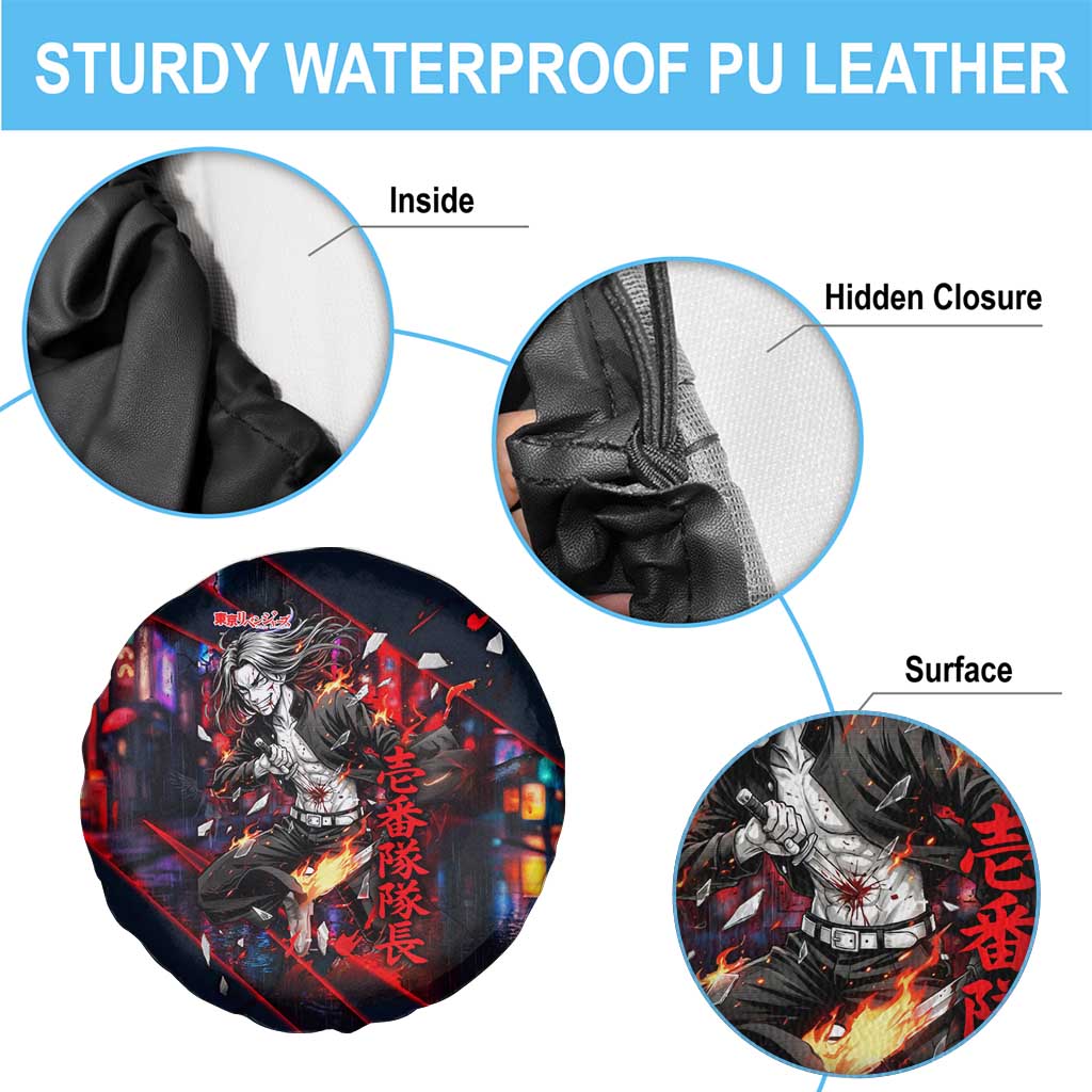 Baji Keisuke Chifuyu Matsuno Spare Tire Cover Dark Neon Street Fight Art Style