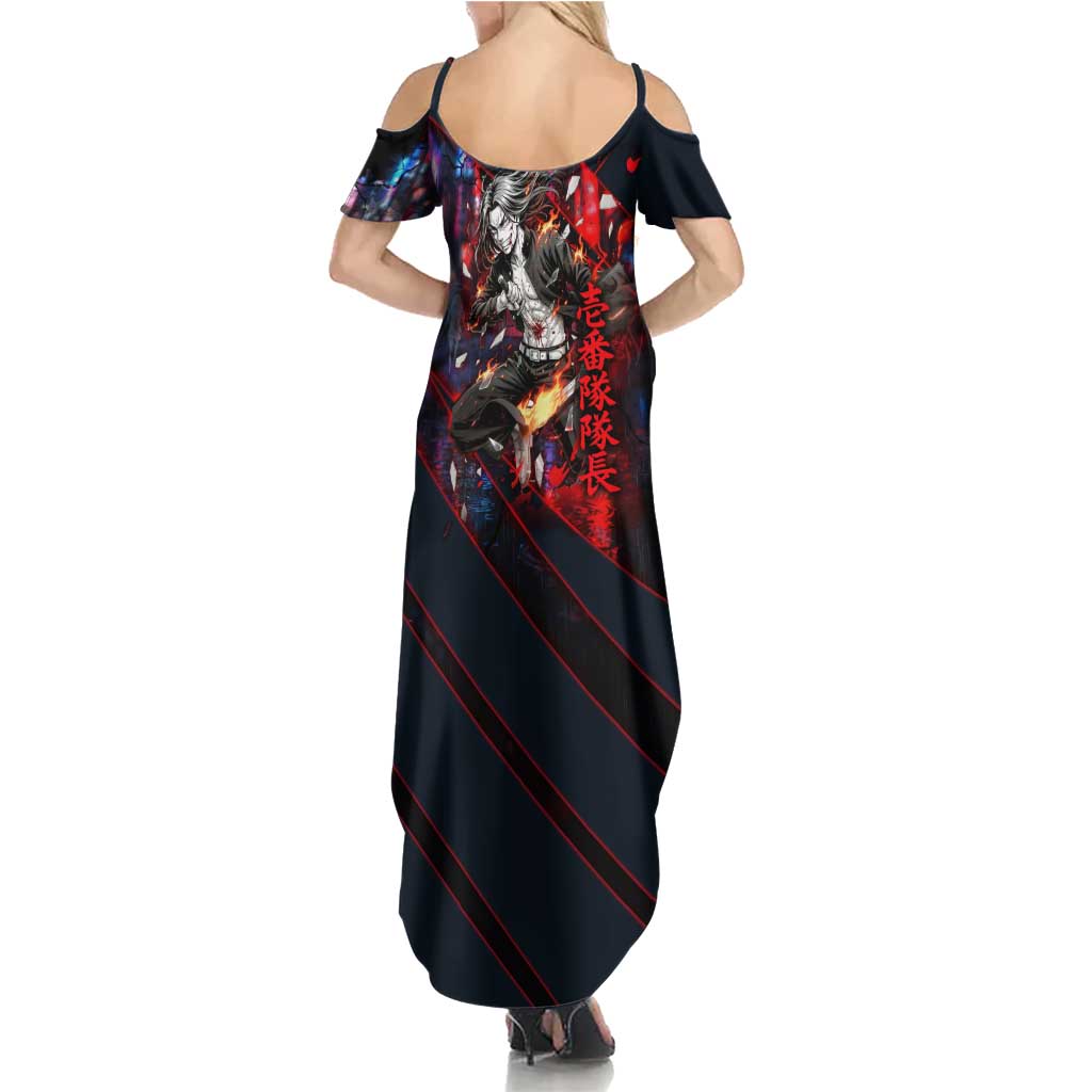 Baji Keisuke Chifuyu Matsuno Summer Maxi Dress Dark Neon Street Fight Art Style