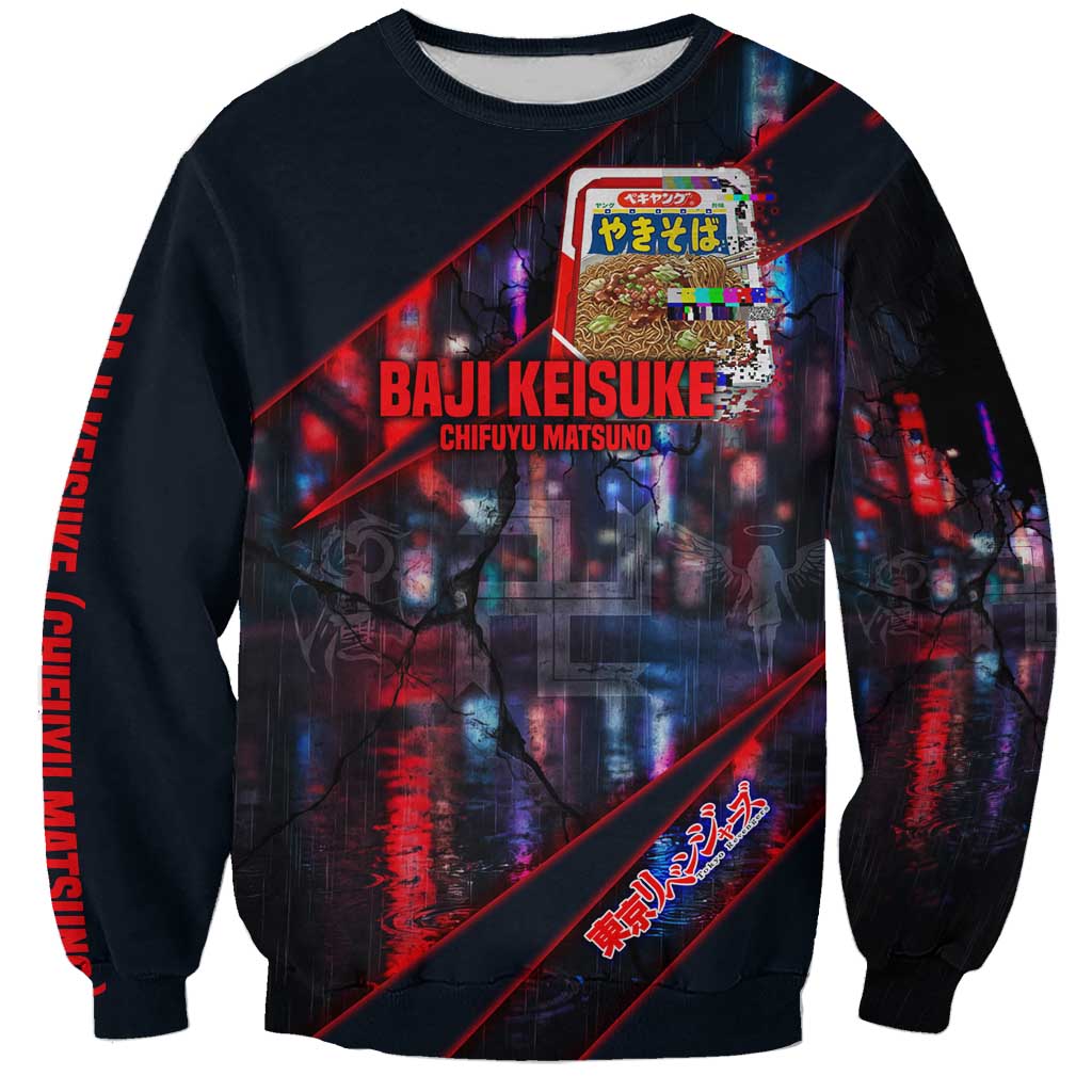 Baji Keisuke Chifuyu Matsuno Sweatshirt Dark Neon Street Fight Art Style