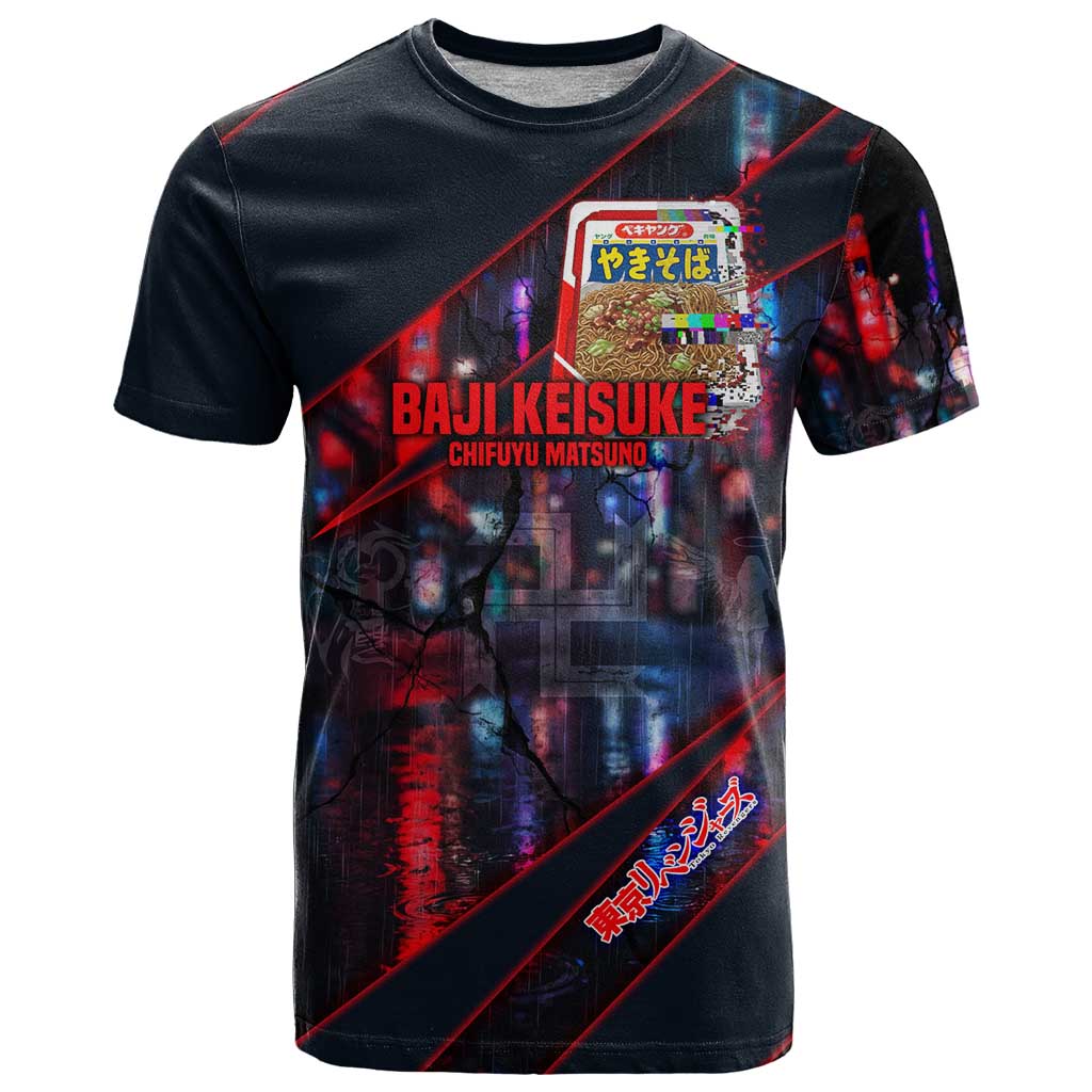 Baji Keisuke Chifuyu Matsuno T Shirt Dark Neon Street Fight Art Style