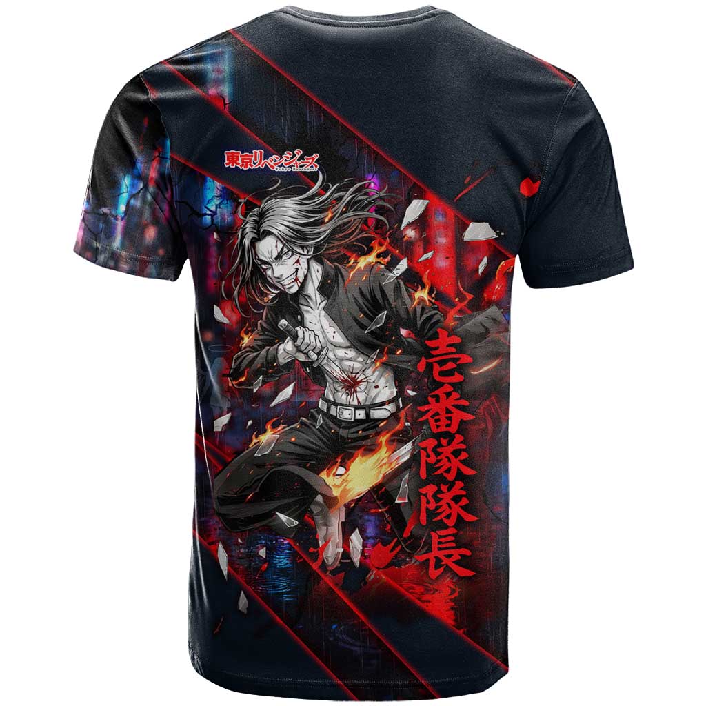 Baji Keisuke Chifuyu Matsuno T Shirt Dark Neon Street Fight Art Style
