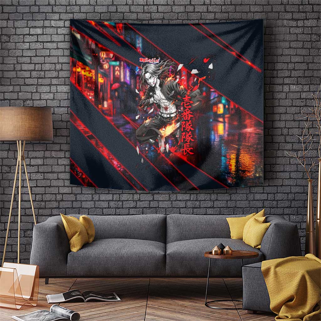 Baji Keisuke Chifuyu Matsuno Tapestry Dark Neon Street Fight Art Style