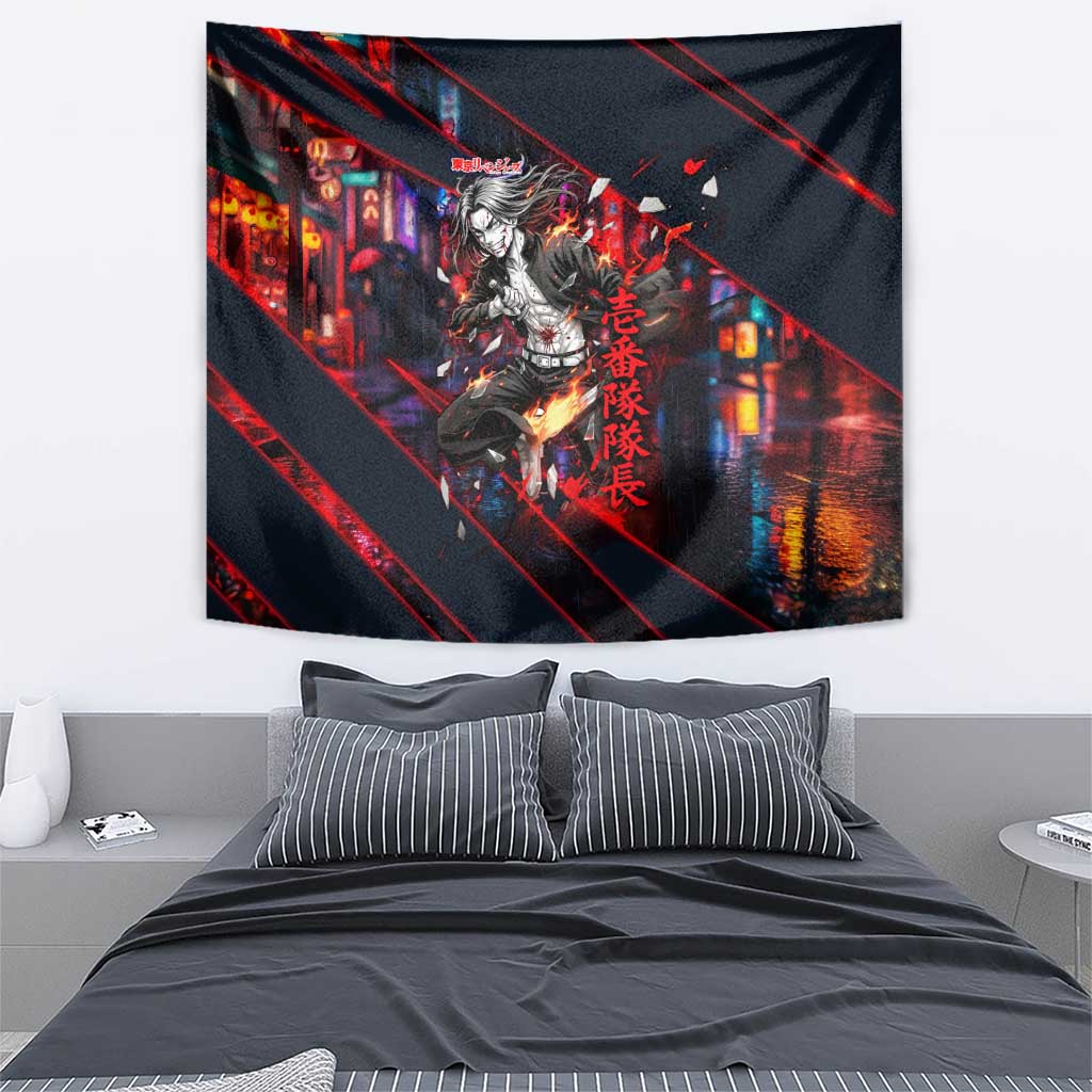 Baji Keisuke Chifuyu Matsuno Tapestry Dark Neon Street Fight Art Style
