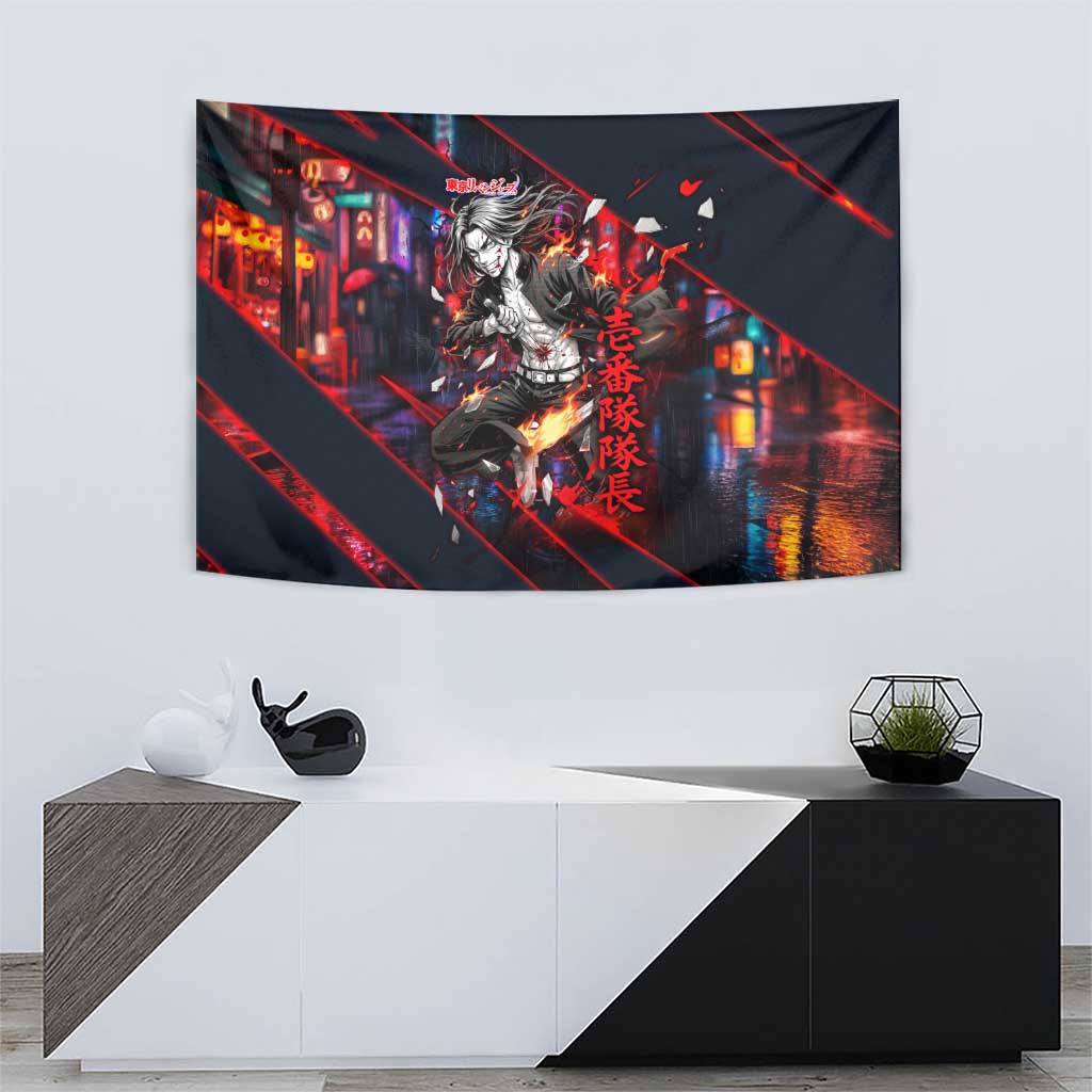 Baji Keisuke Chifuyu Matsuno Tapestry Dark Neon Street Fight Art Style