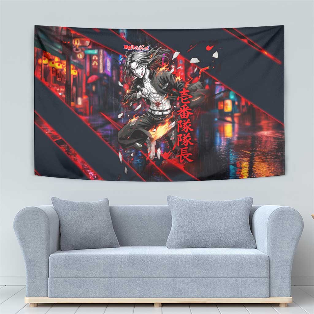Baji Keisuke Chifuyu Matsuno Tapestry Dark Neon Street Fight Art Style