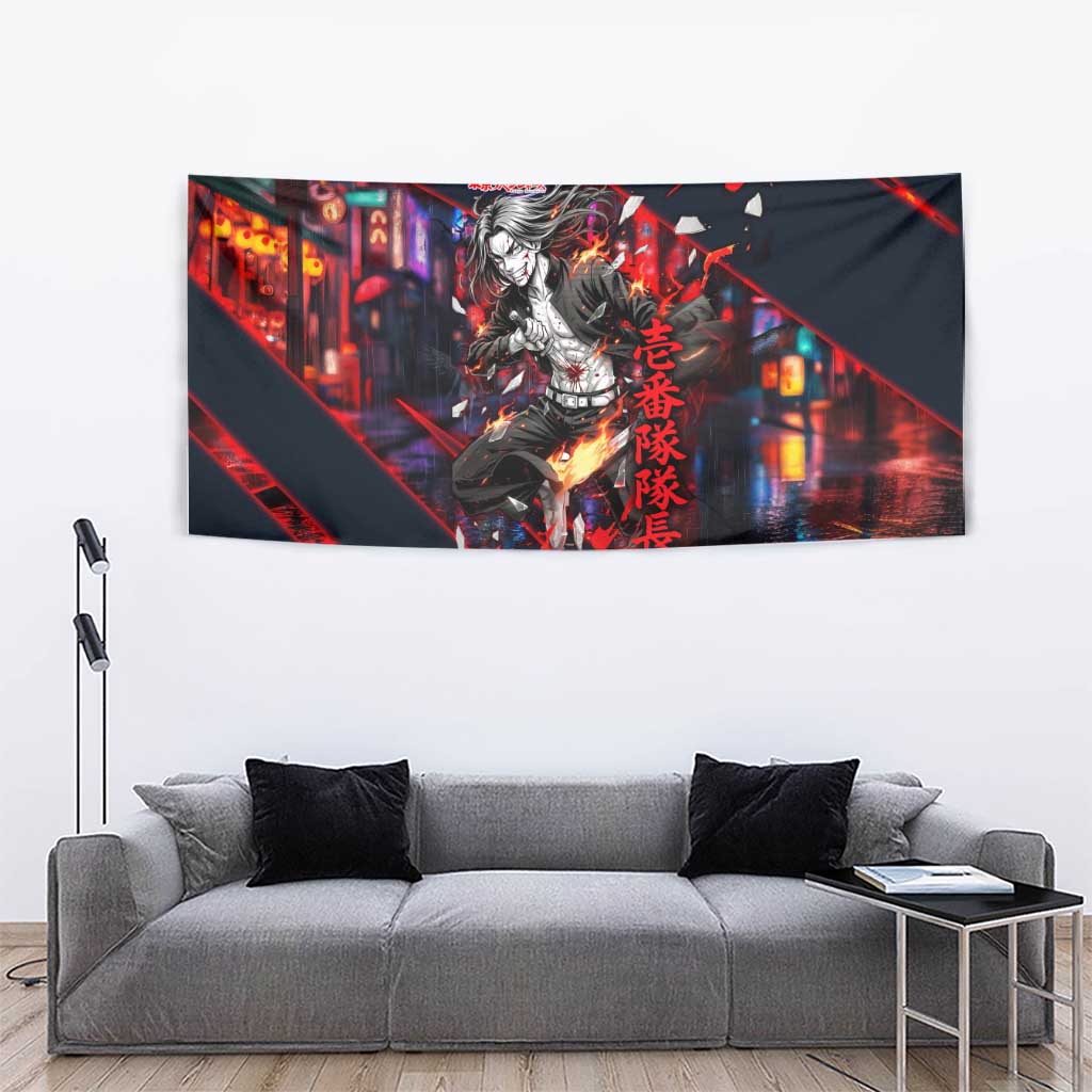 Baji Keisuke Chifuyu Matsuno Tapestry Dark Neon Street Fight Art Style