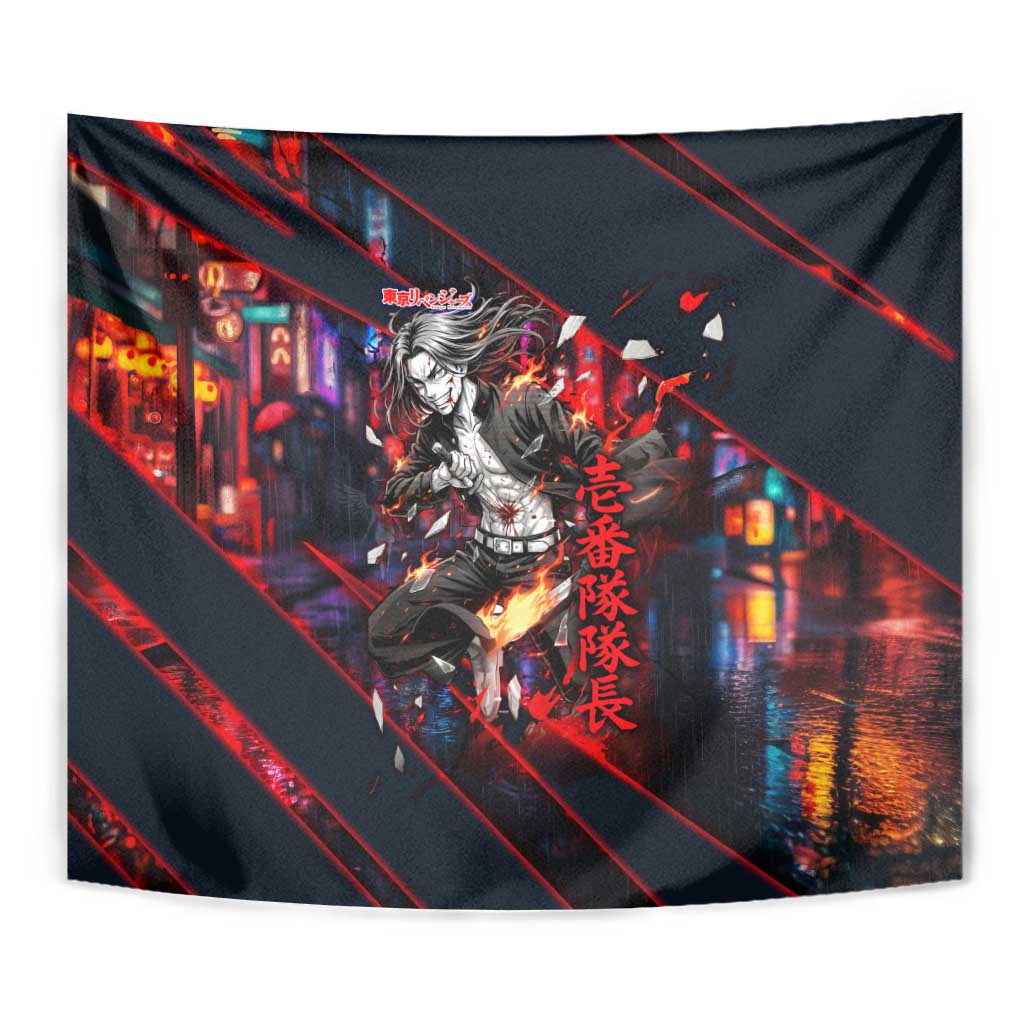 Baji Keisuke Chifuyu Matsuno Tapestry Dark Neon Street Fight Art Style