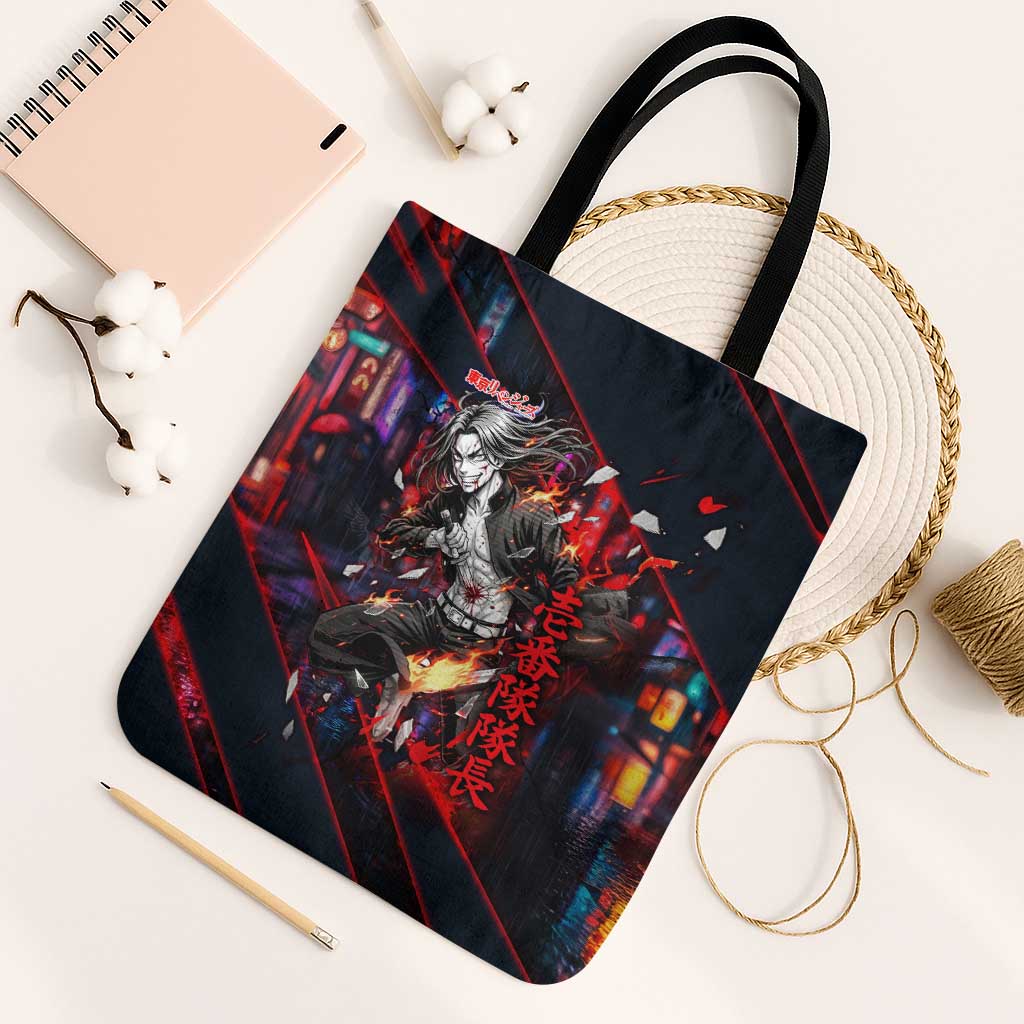 Baji Keisuke Chifuyu Matsuno Tote Bag Dark Neon Street Fight Art Style