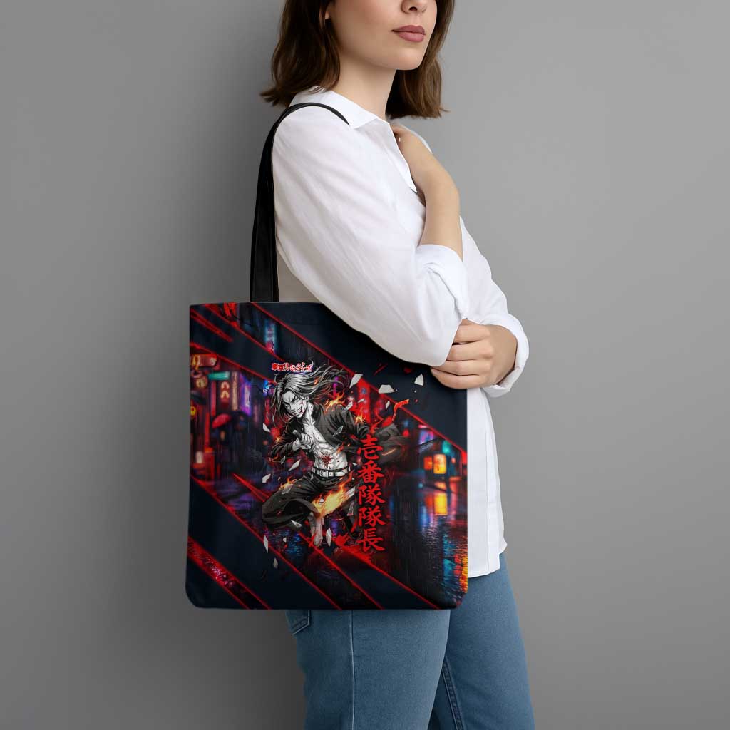 Baji Keisuke Chifuyu Matsuno Tote Bag Dark Neon Street Fight Art Style