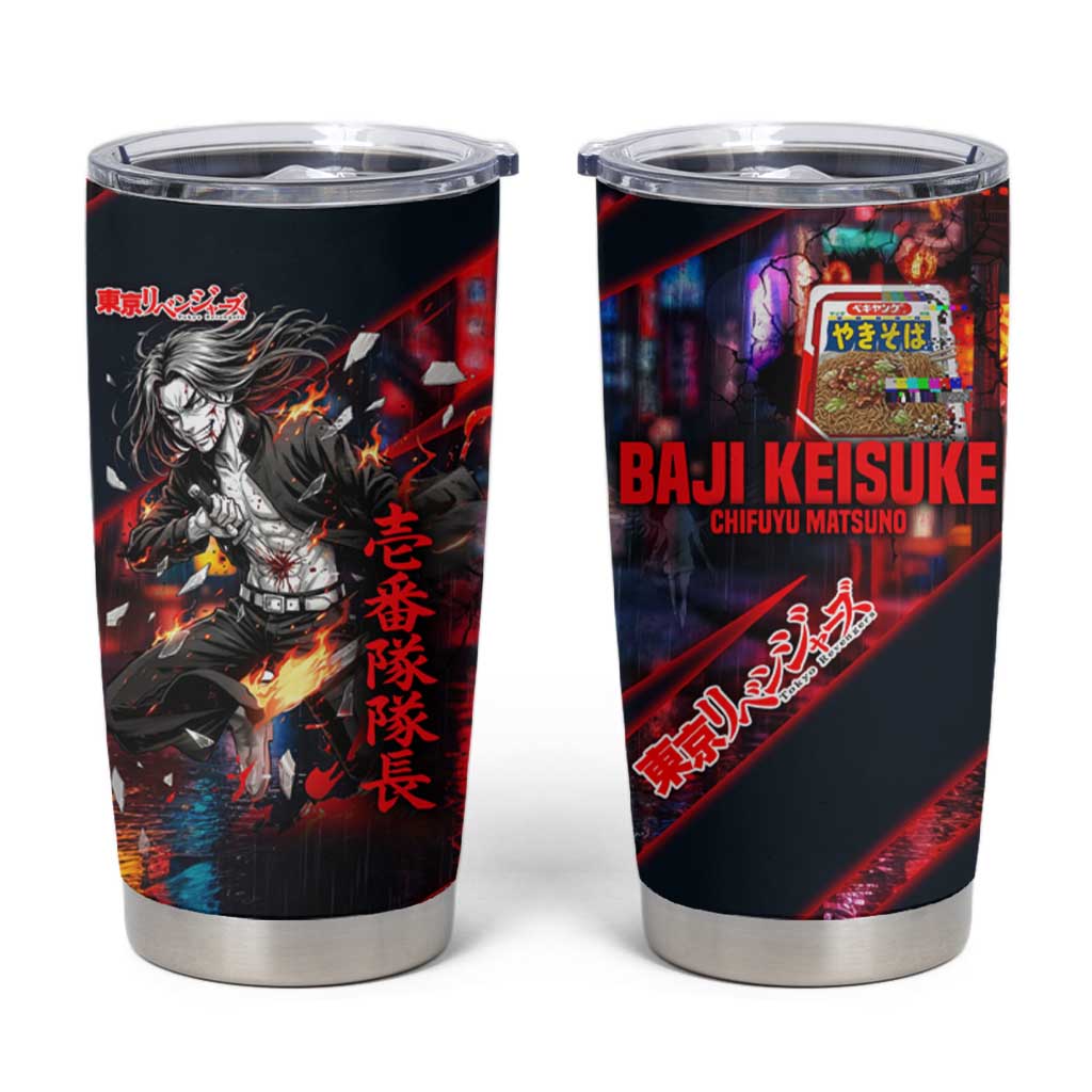 Baji Keisuke Chifuyu Matsuno Tumbler Cup Dark Neon Street Fight Art Style