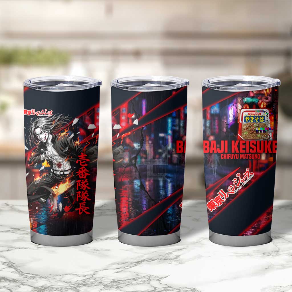 Baji Keisuke Chifuyu Matsuno Tumbler Cup Dark Neon Street Fight Art Style