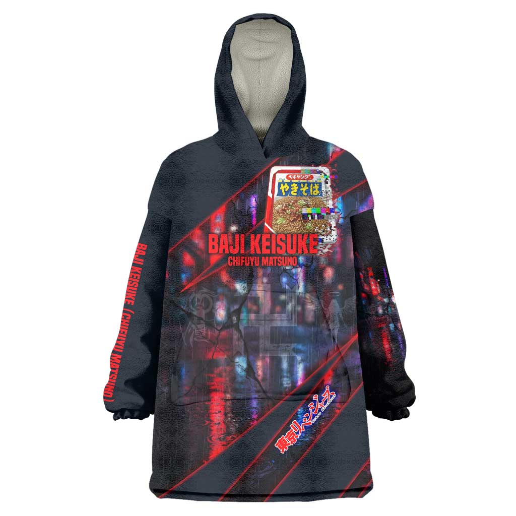 Baji Keisuke Chifuyu Matsuno Wearable Blanket Hoodie Dark Neon Street Fight Art Style