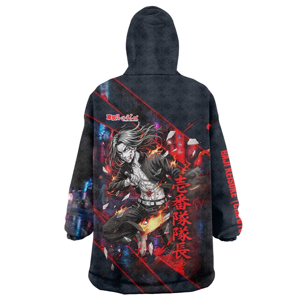 Baji Keisuke Chifuyu Matsuno Wearable Blanket Hoodie Dark Neon Street Fight Art Style