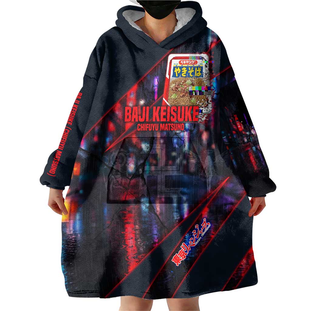 Baji Keisuke Chifuyu Matsuno Wearable Blanket Hoodie Dark Neon Street Fight Art Style