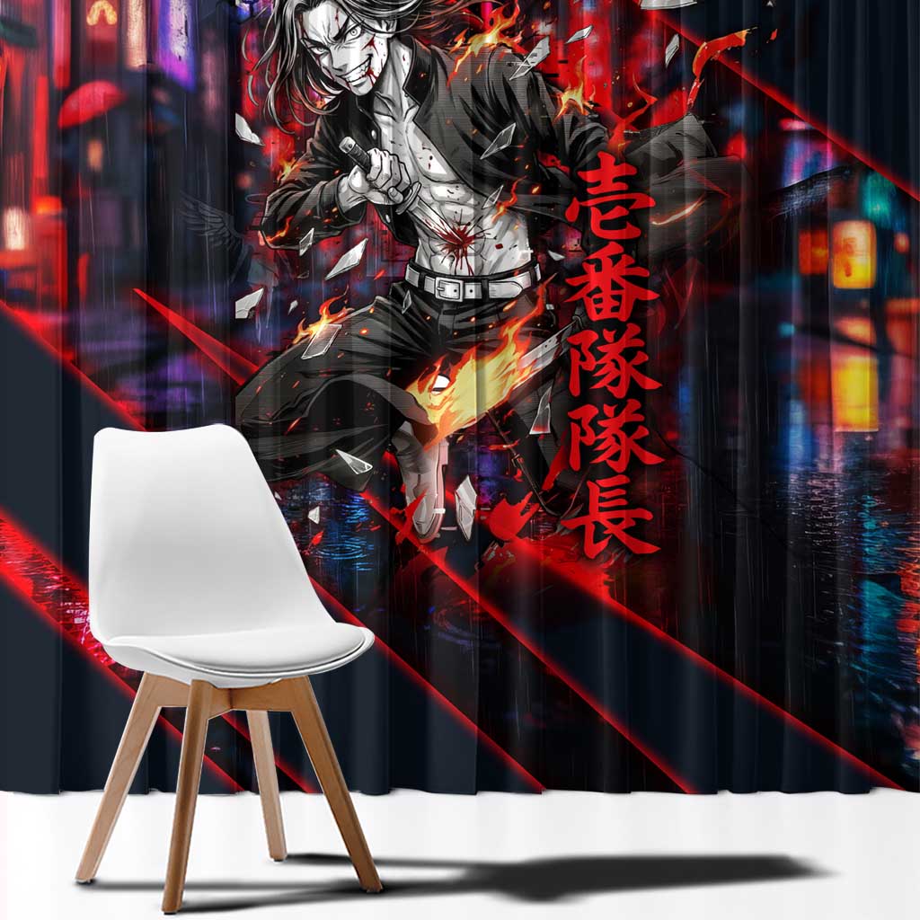 Baji Keisuke Chifuyu Matsuno Window Curtain Dark Neon Street Fight Art Style
